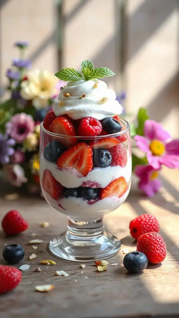 creamy berry tofu parfait
