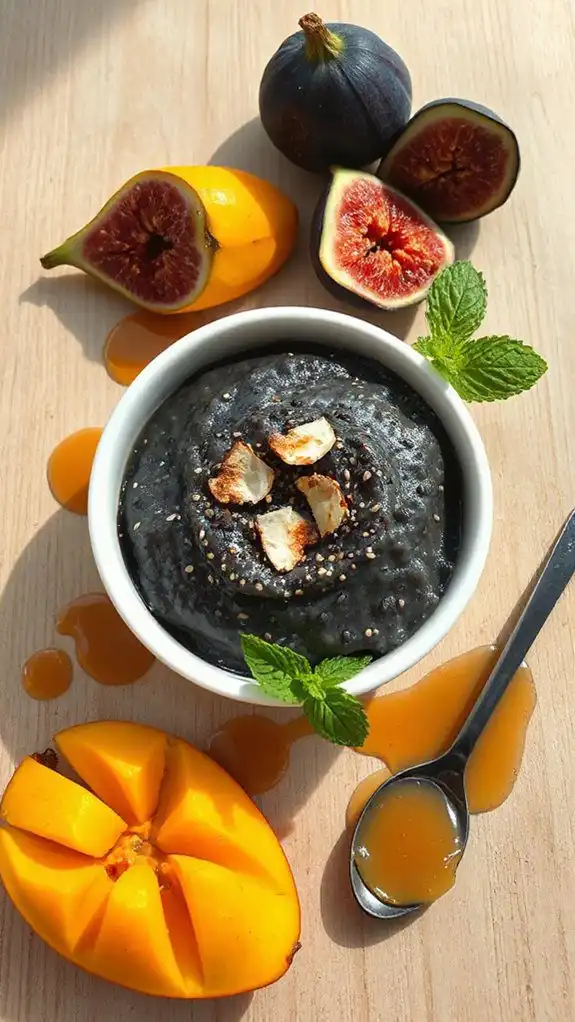 creamy black sesame pudding