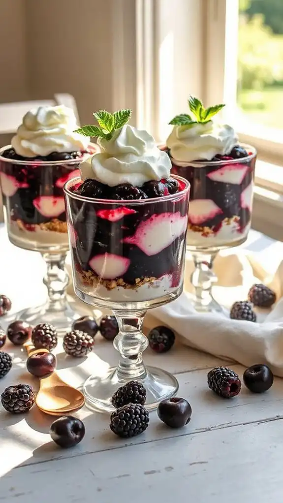 creamy blackberry ricotta parfait