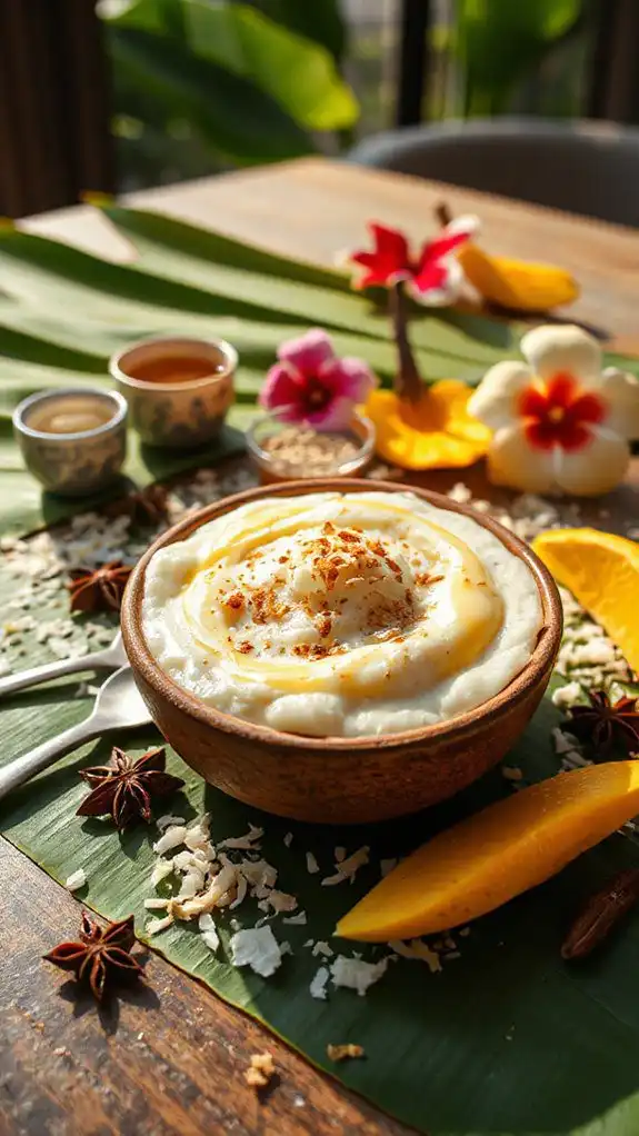 creamy coconut nutmeg pudding
