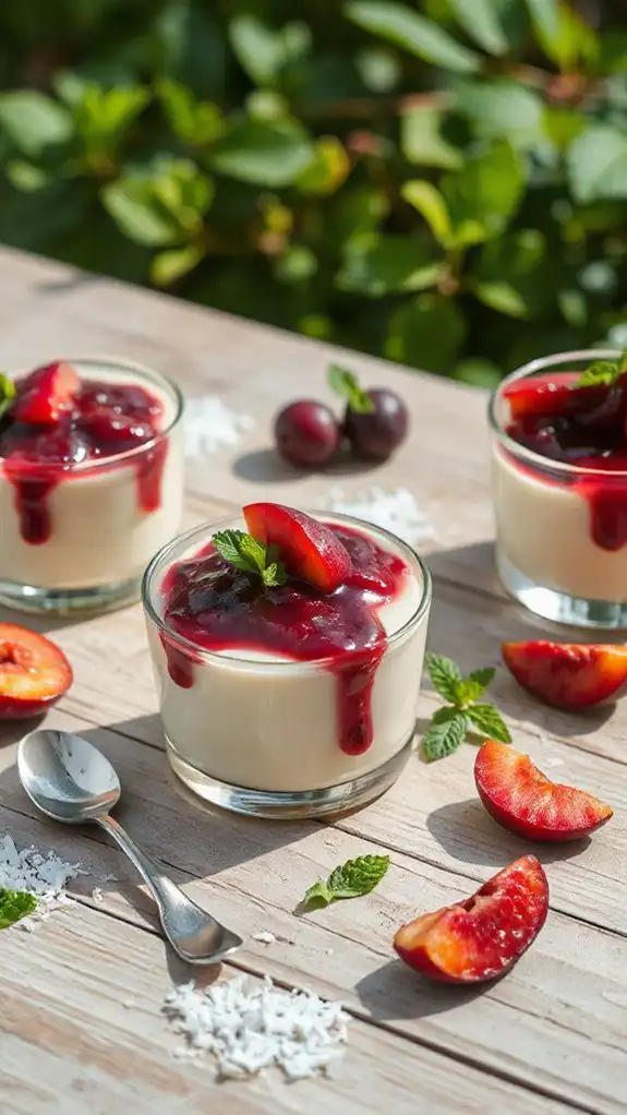 creamy coconut plum dessert creamy coconut plum dessert