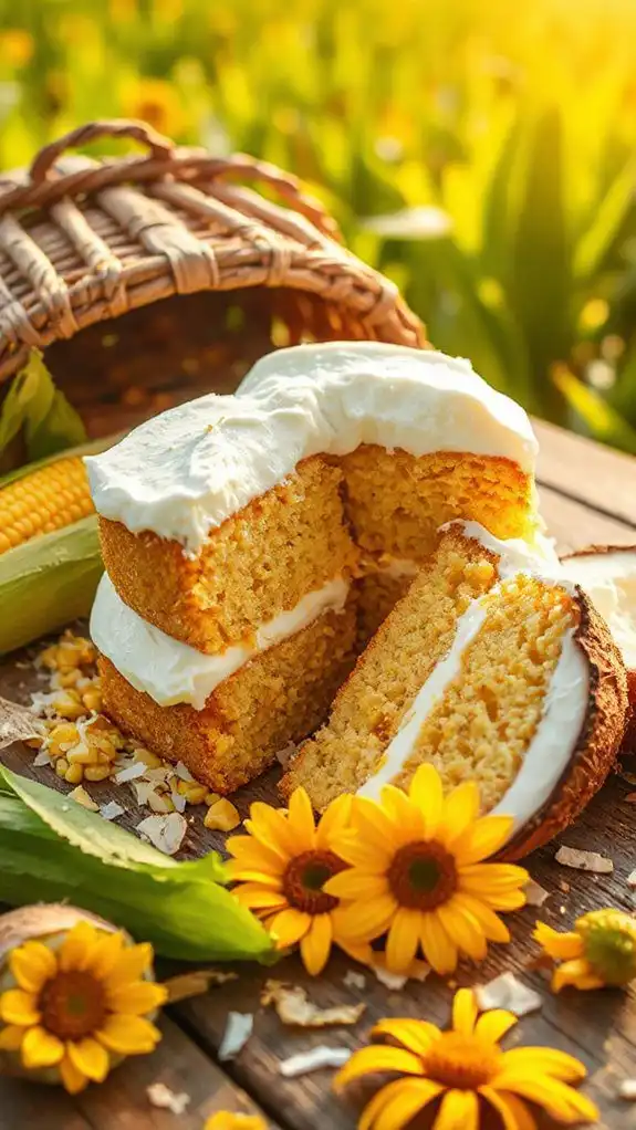 creamy corn coconut cake