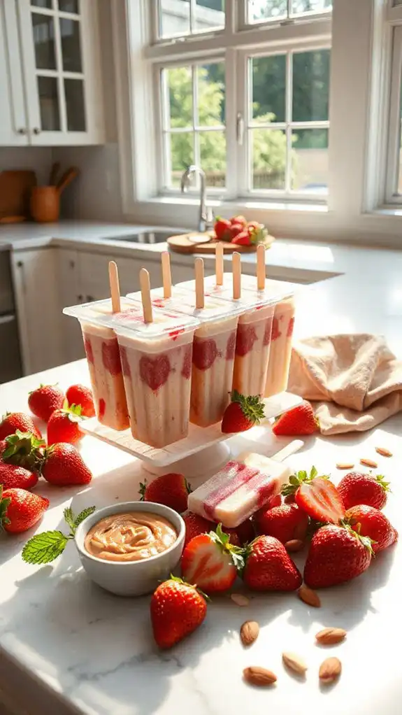 creamy fruity protein popsicles