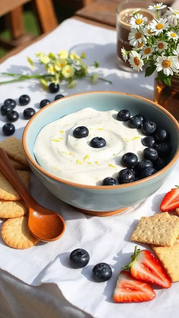creamy lemon blueberry dip