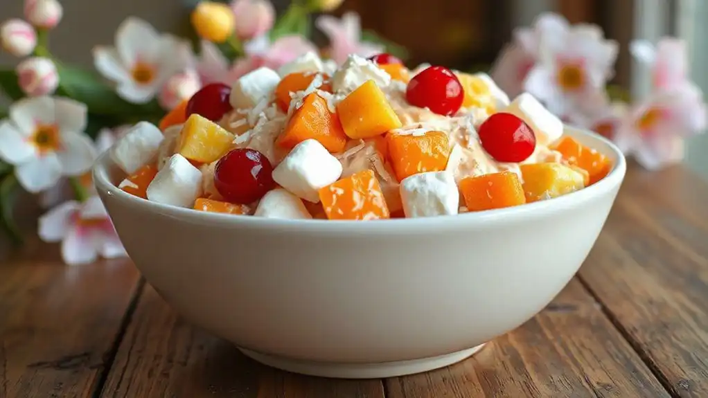 creamy marshmallow fruit salad