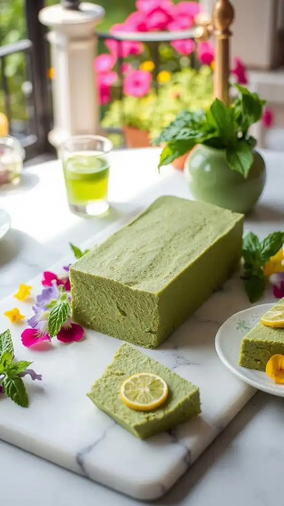 creamy matcha frozen dessert