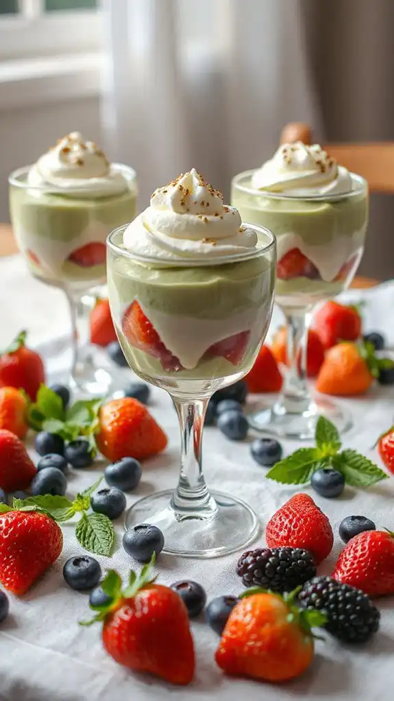 creamy matcha yoghurt mousse