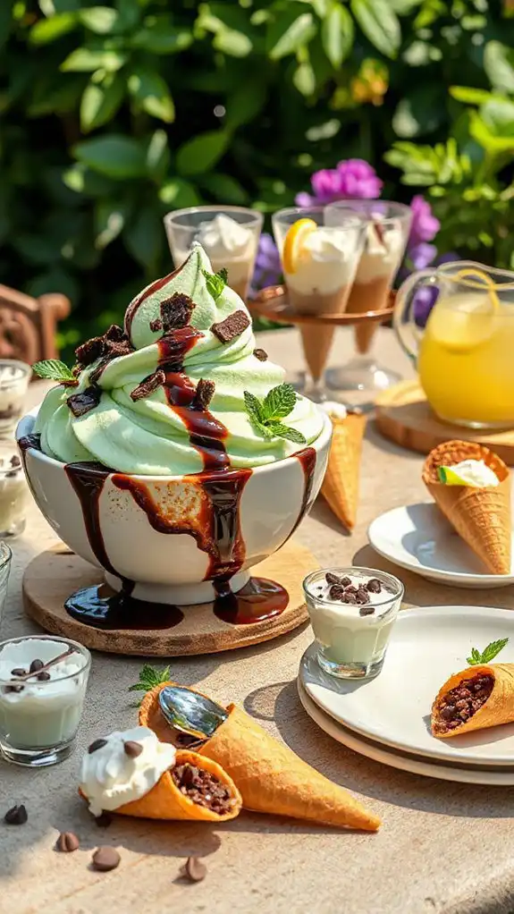 creamy mint frozen treat