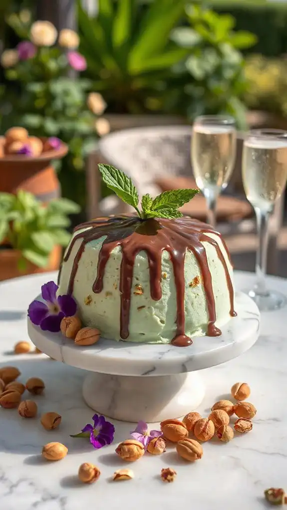 creamy pistachio frozen dessert