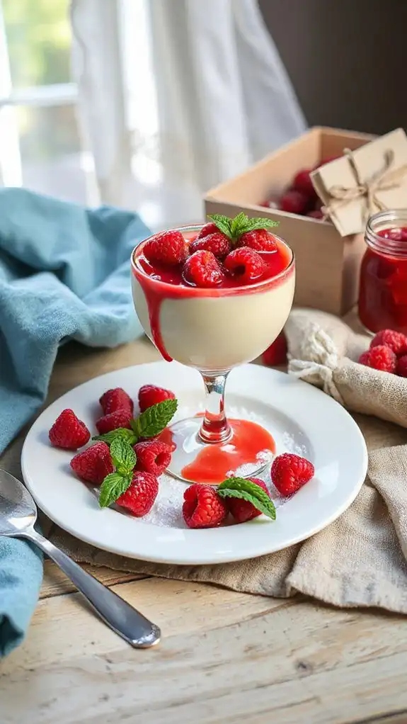 creamy raspberry vanilla dessert