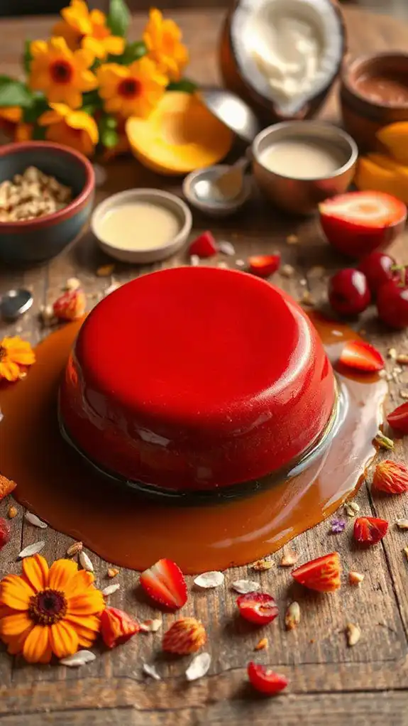 creamy red rice flan