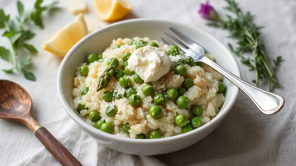 creamy spring vegetable dish