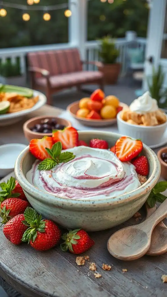 creamy strawberry cheesecake dip