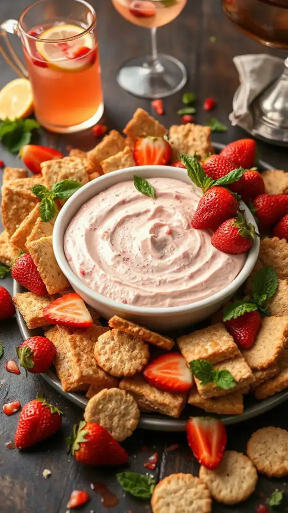 creamy strawberry cheesecake dip