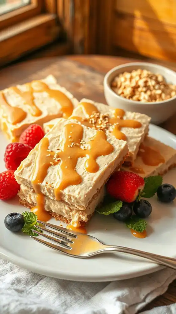 creamy tahini cheesecake bars