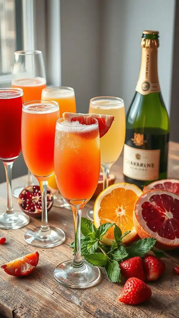 creative mimosas with flavors