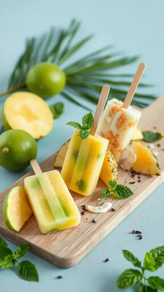 creative tropical fruit popsicles