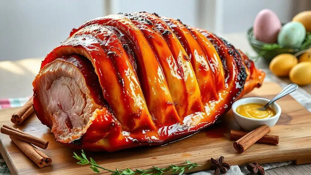 crispy apricot glazed spiral ham