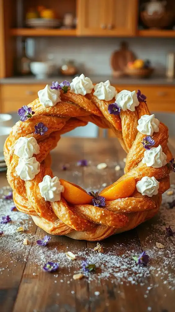 crispy filo dessert wreath