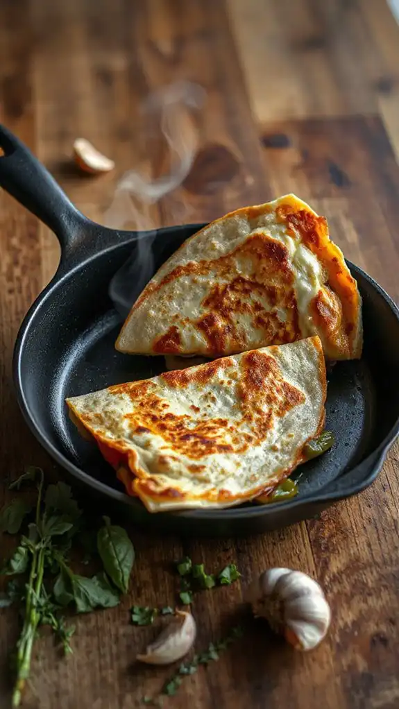 crispy flipped quesadilla delight