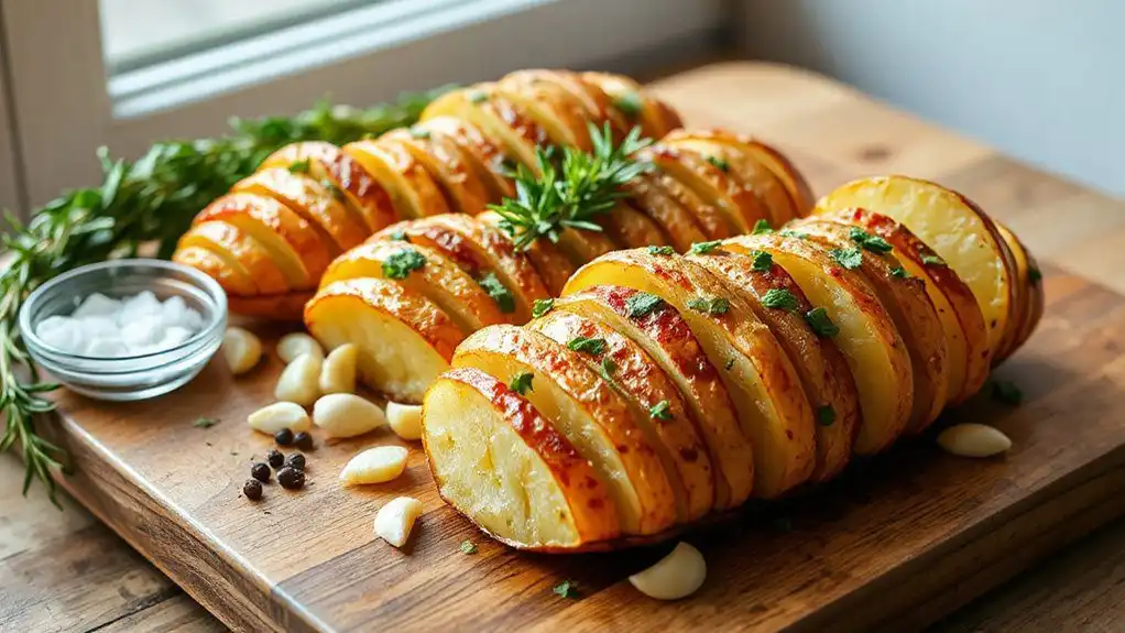 crispy garlic herb potatoes