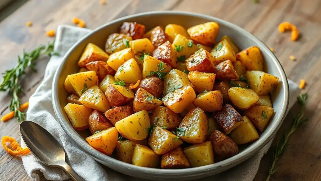 crispy herb infused breakfast potatoes