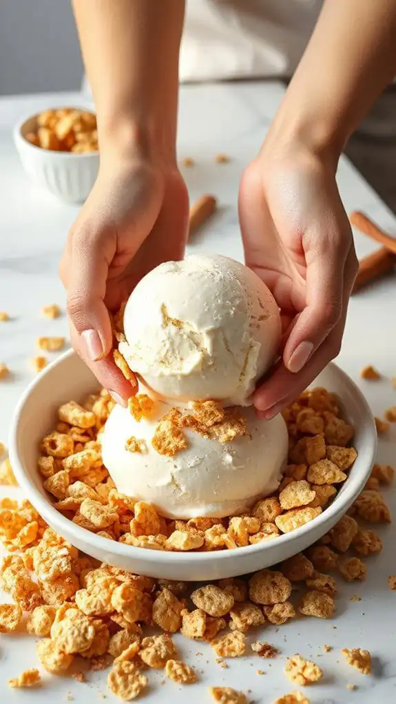 crunchy crushed cereal coating
