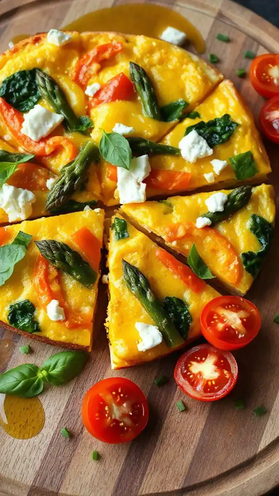 cut into triangular pieces