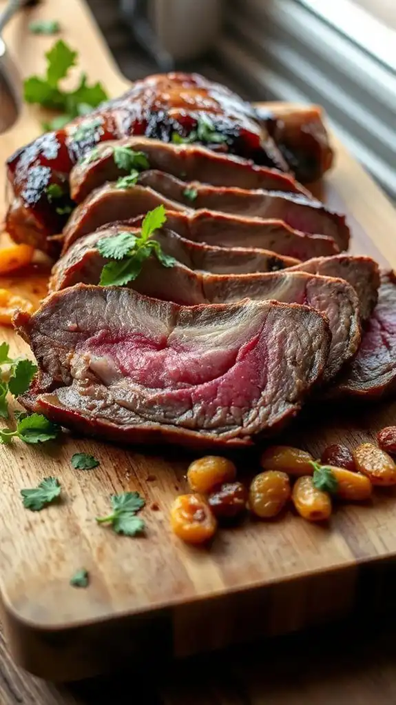 cut lamb across fibers