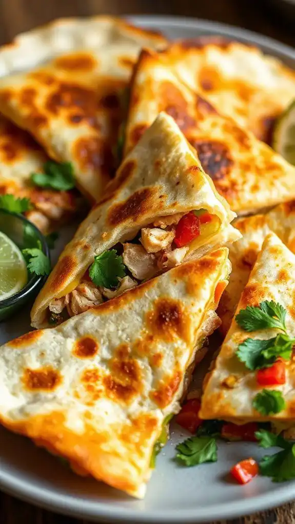 cut quesadilla into triangles