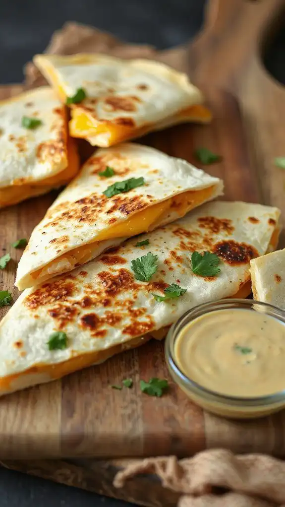 cut quesadilla into triangles