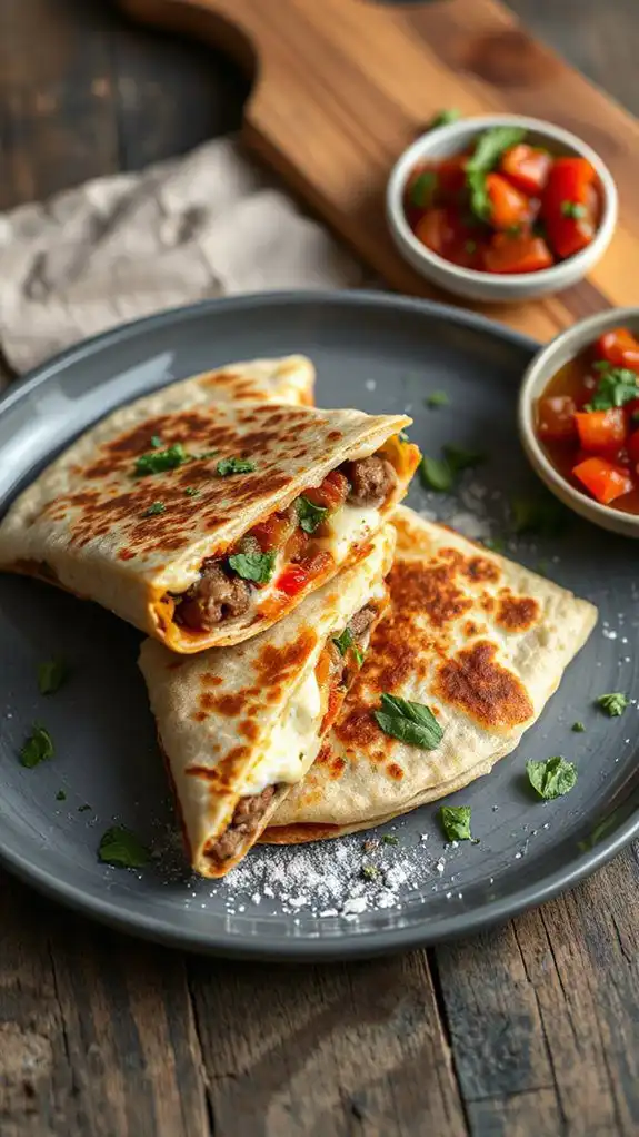 cut quesadilla into wedges