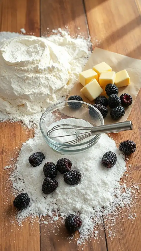 cutting butter for crumble