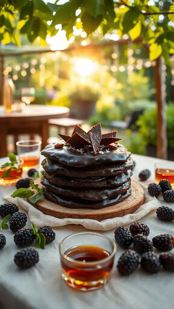 decadent bourbon infused chocolate cake