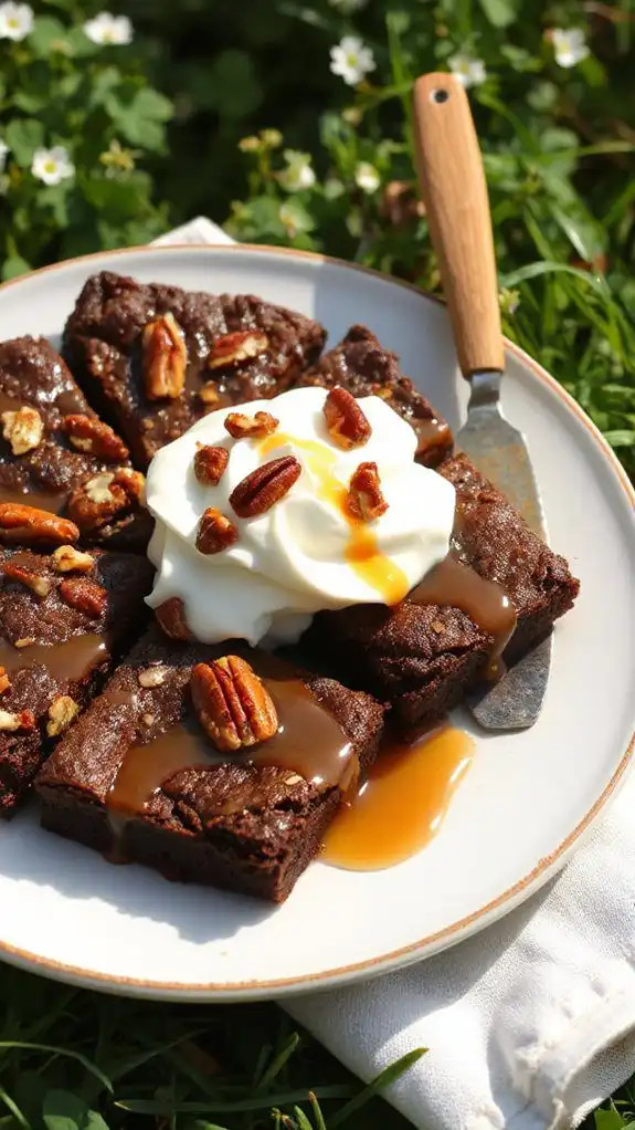 decadent caramel pecan brownies