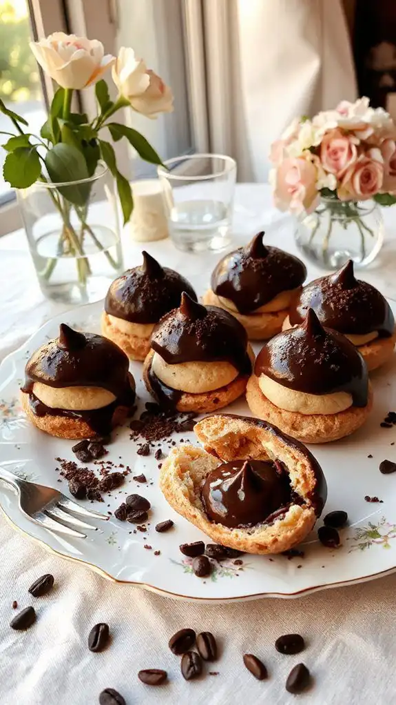 decadent chocolate coffee puffs