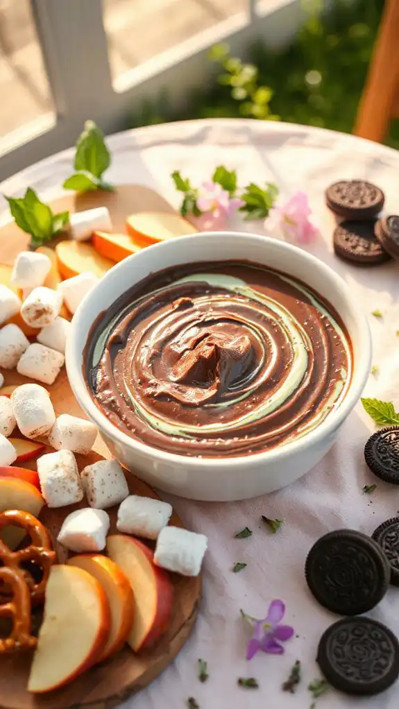 decadent chocolate mint dip