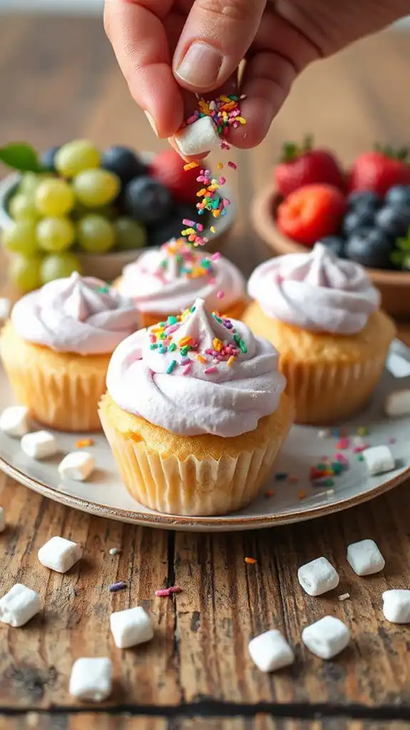 decorate with colorful sprinkles