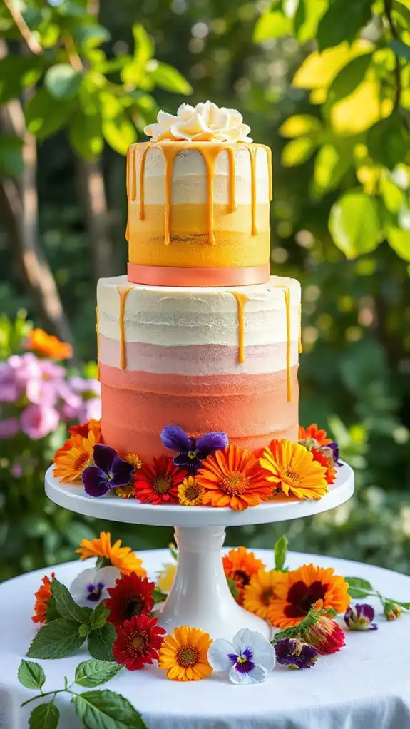 decorate with edible flowers