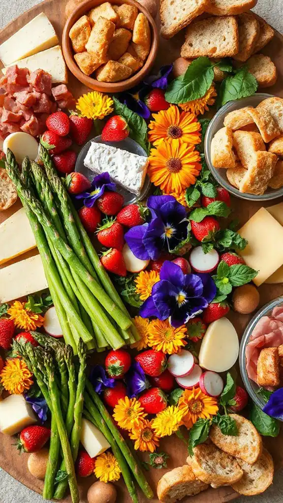 decorate with edible flowers