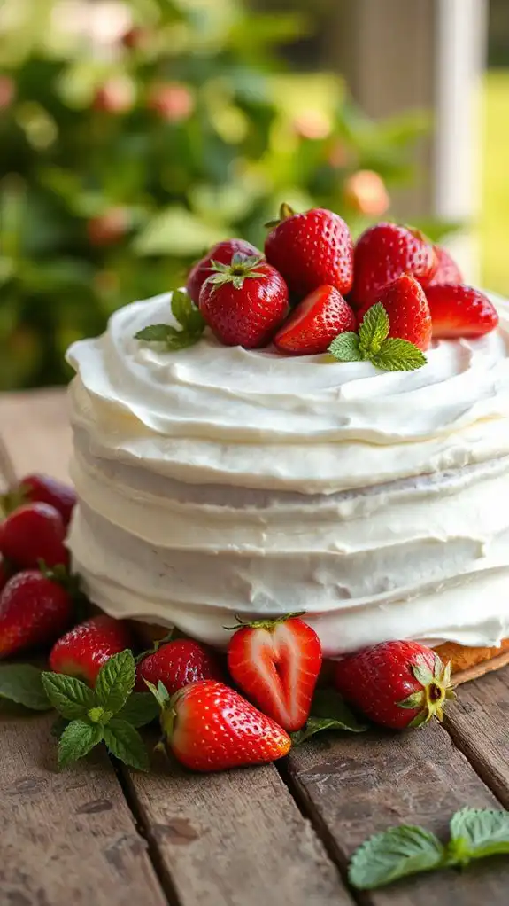decorate with fresh strawberries