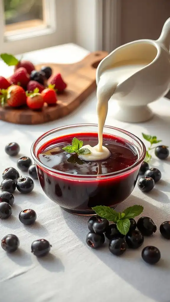 delectable blackcurrant jelly dessert