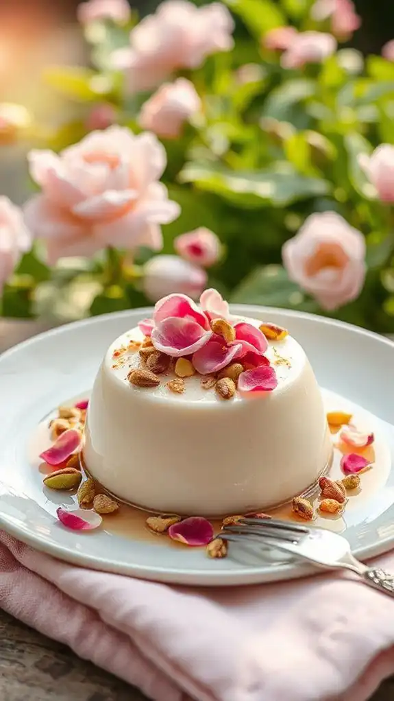 delicate floral creamy dessert