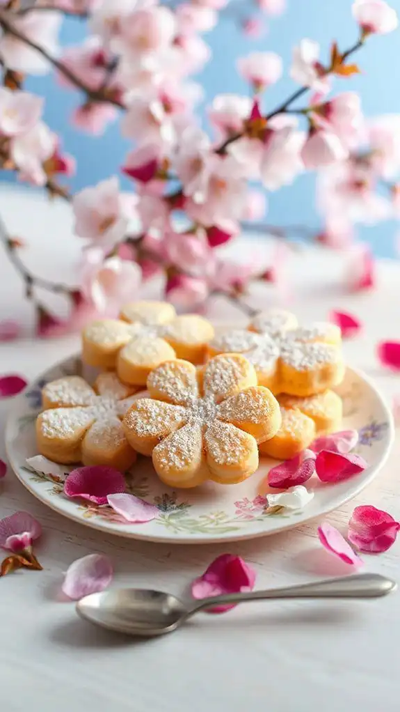 delicate floral shortbread cookies