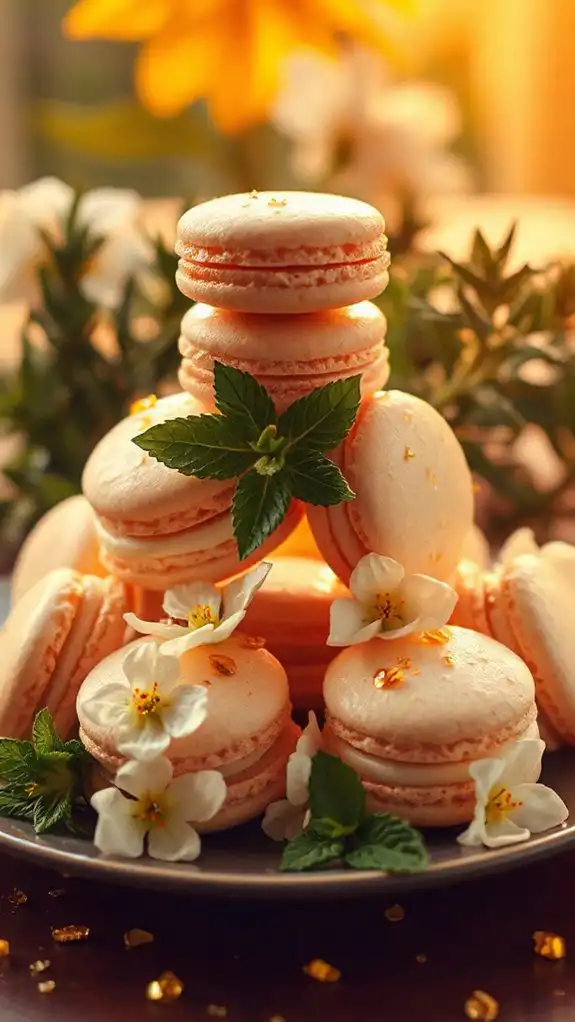delicate orange blossom macarons delicate orange blossom macarons