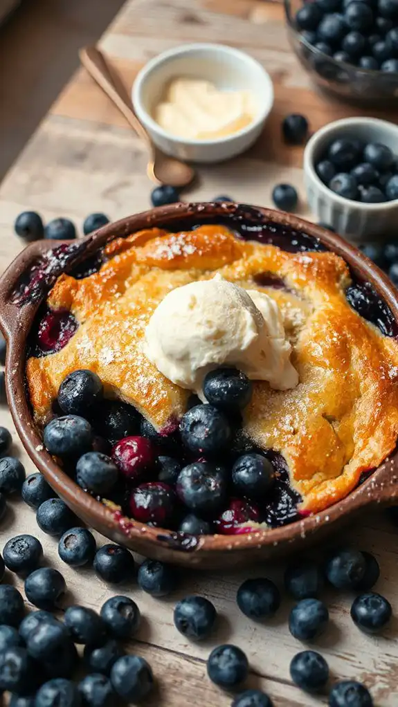 delicious blueberry cobbler dessert