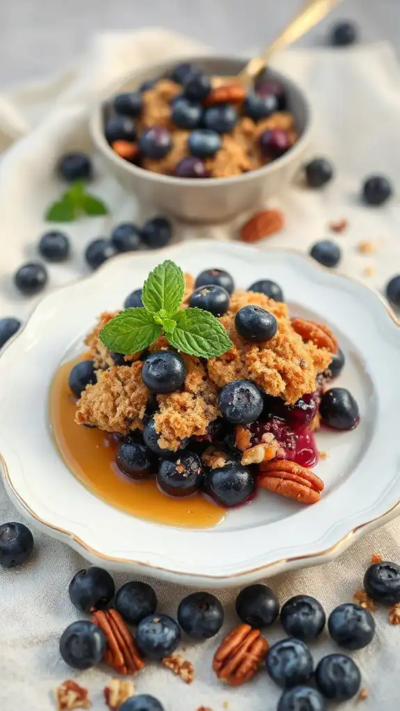 delicious blueberry maple crumble
