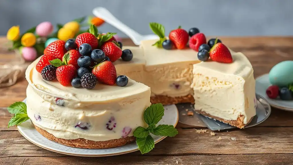 delicious cheesecake with berries