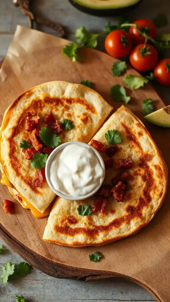 delicious chicken bacon quesadillas