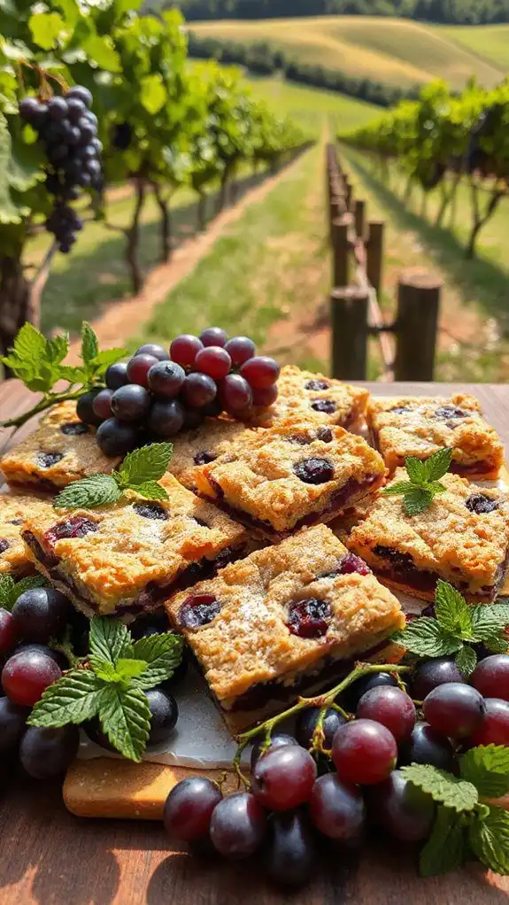 delicious grape crumble bars